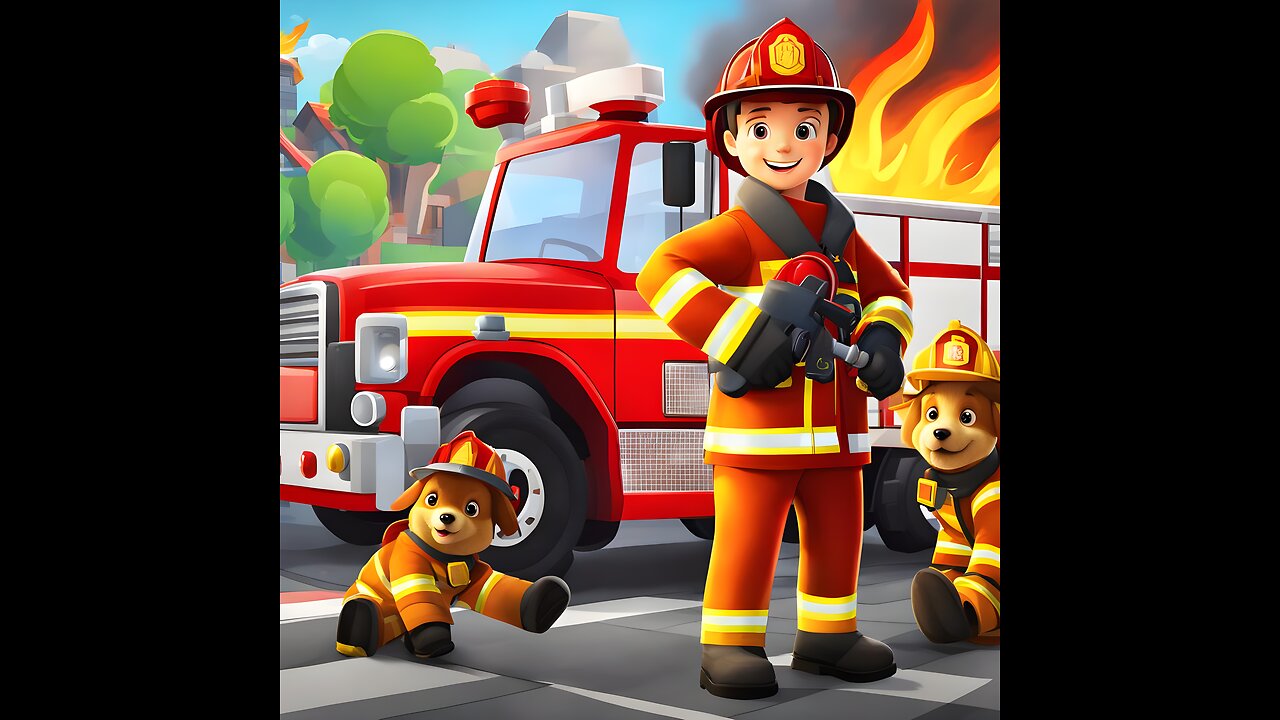 Tiny Heroes Behind the Wheel: Baby Firefighters and Their Fire Trucks"| Baby toys | Baby bus.