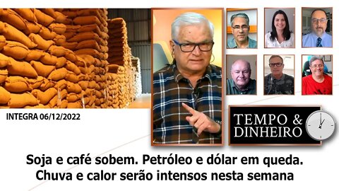 Soja e café sobem. Petróleo e dólar em queda. Chuva e calor serão intensos nesta semana