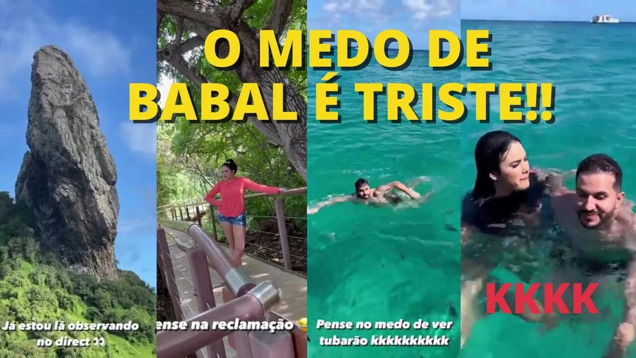 BABAL NADANDO RÁPIDO E FERNANDO DE NORONHA COM MEDO DE TUBARÃO DISSE EMILY