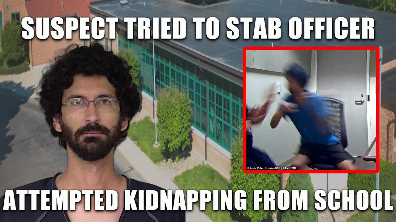 XENIA OHIO - Kidnapping Suspect STABS OFFICER with a PEN - FULL SURVEILLANCE FOOTAGE