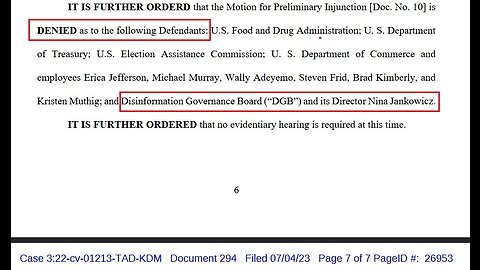 Order Blocking Gov't From Censoring Free Speech Explicitly Excludes Disinformation Governance Board