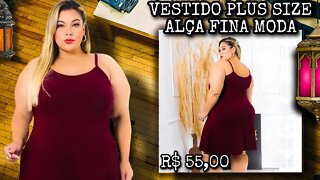 🛑 VESTIDO PLUS SIZE ALÇA FINA" TAMANHO GG - G1