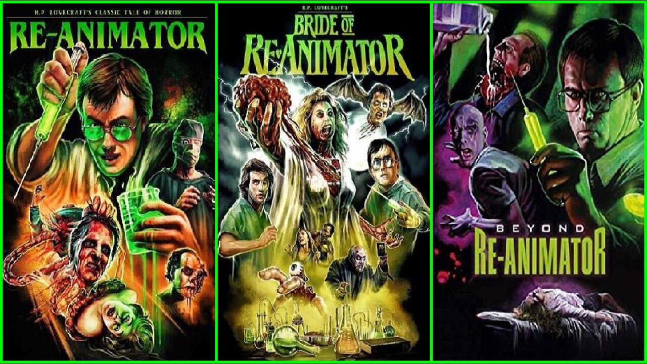 Lovecraft's RE-ANIMATOR TRILOGY Re-Animator 1985 Bride of Re-Animator 1989 Beyond Re-Animator 2003 Trailer (Movies in W/S & HD on this channel)