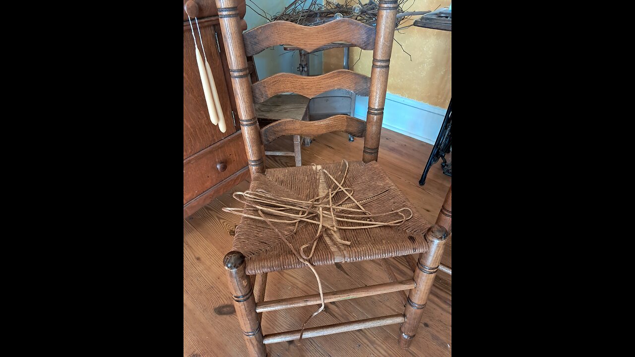 Restoring a rush woven ladderback chair #3