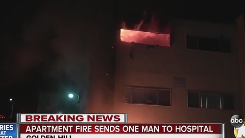 Apartment fire sends one man to hospital