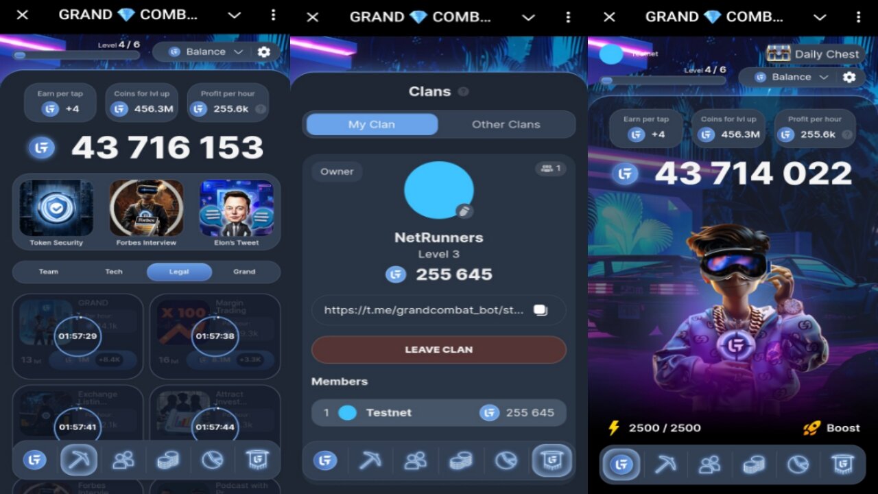 GRAND COMBAT | New Update Is In | Join NETRUNNERS CLAN To Earn Extra $vGRAND Tokens | Telegram Bot