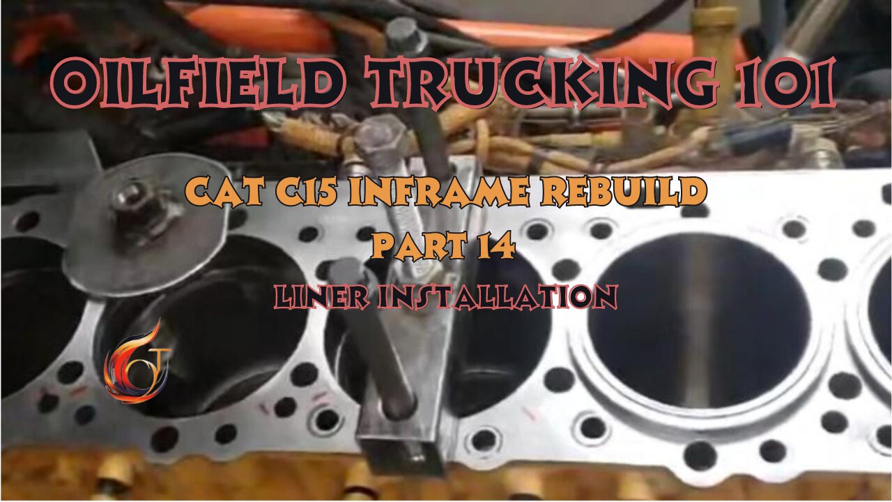 Liner installation. Caterpillar c15 inframe rebuild part 14