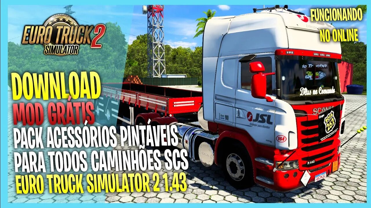 ▶️ETS2 1.43 PACK ACESSORIOS PINTÁVEIS TODOS CAMINHÕES EURO TRUCK SIMULATOR 2