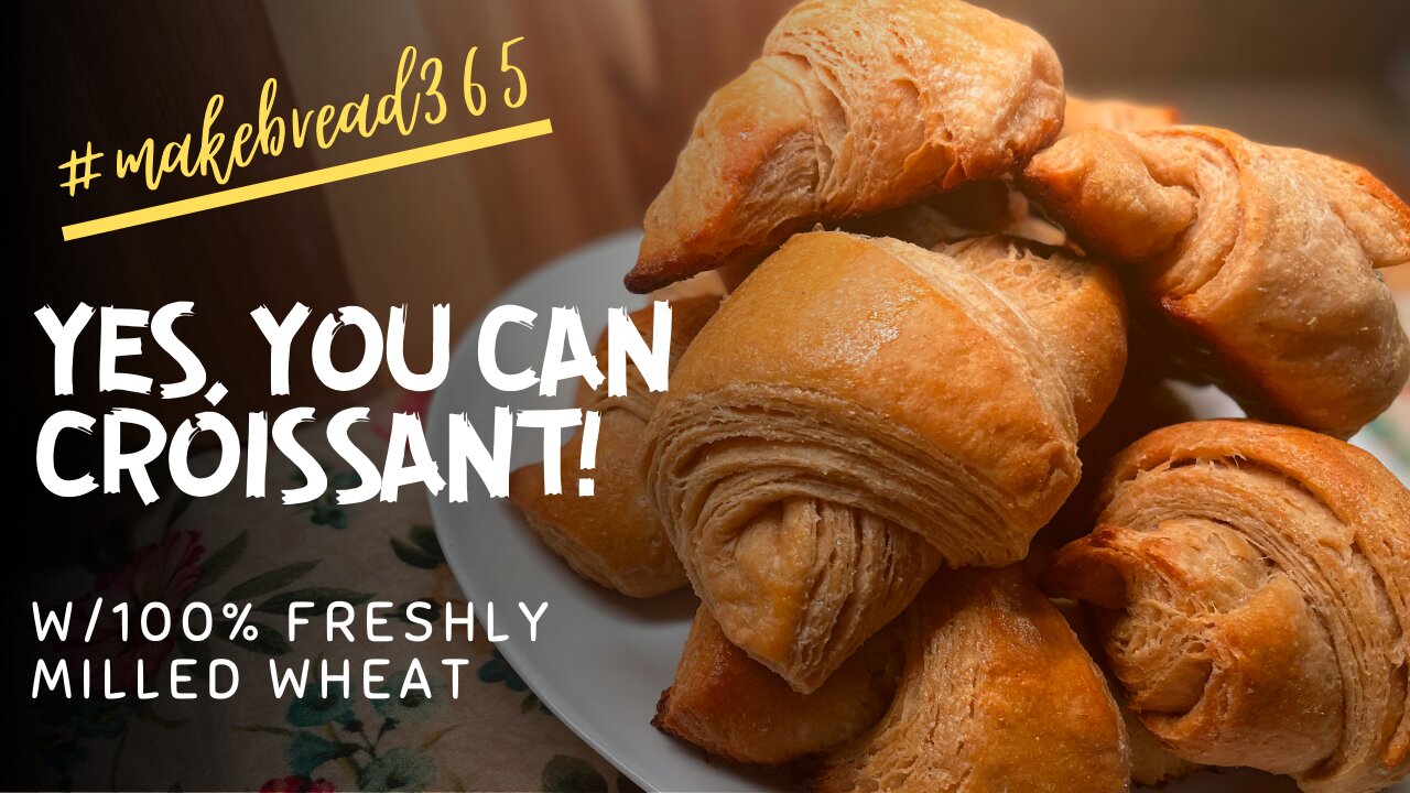 Croissants with 100% Freshly Milled Wheat | December #makebread365 recipe