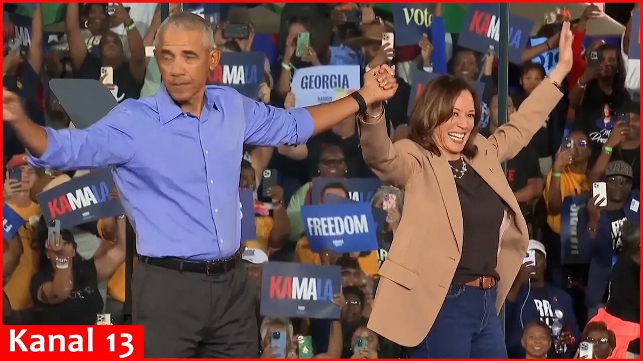 Kamala Harris praises Obama in Georgia rally