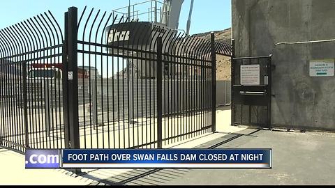 Foot path across Swan Falls Dam will close at night