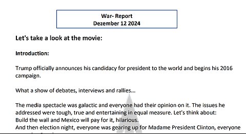 WAR REPORT - LET'S TAKE A LOOK AT THE MOVIE