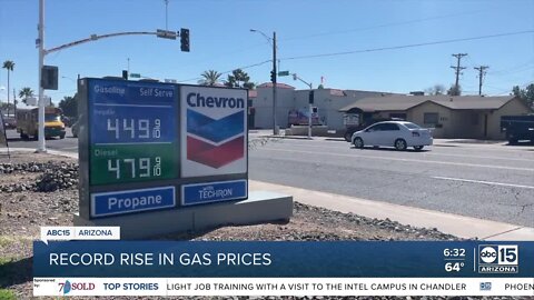 National average price for a gallon of gas exceeds $4.10, breaking all-time record