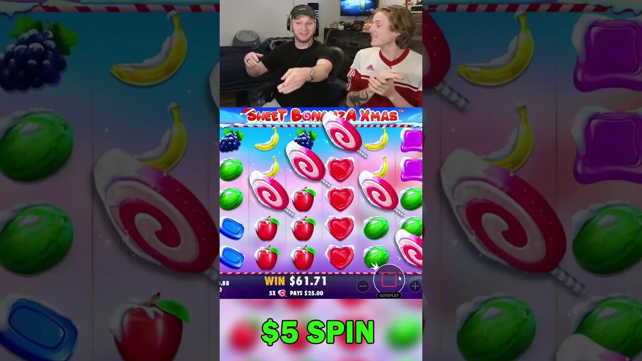 LUCKY FRIEND SPINS INTO A $500 BONUS ON SWEET BONANZA XMAS