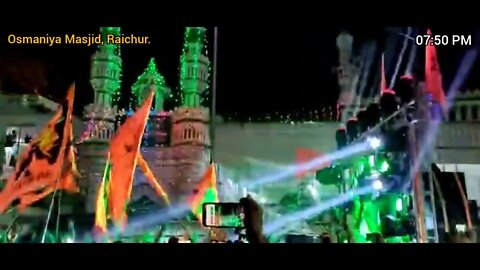 DJ's playing infront of Osmania Masjid in Raichur during Ram Navami rally