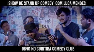 Nesta quinta (06/01) tem Luca Mendes aqui no Curitiba Comedy Club!!!