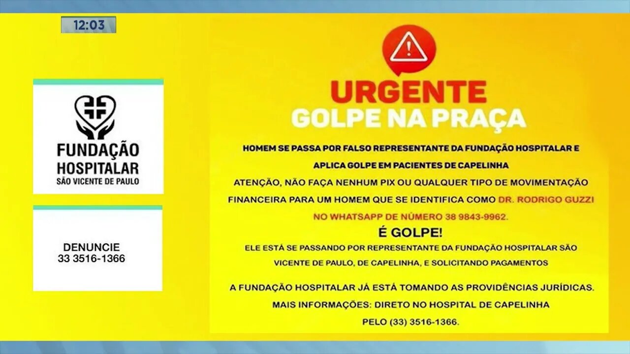 Vale do Jequitinhonha: Homem finge ser representante de fundação hospitalar para aplicar golpes