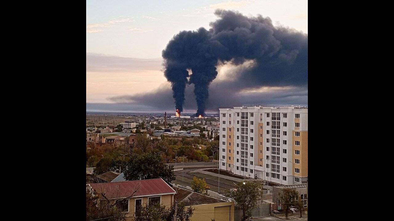 Suddenly, an oil depot near the occupied Feodosia on the Crimean peninsula e