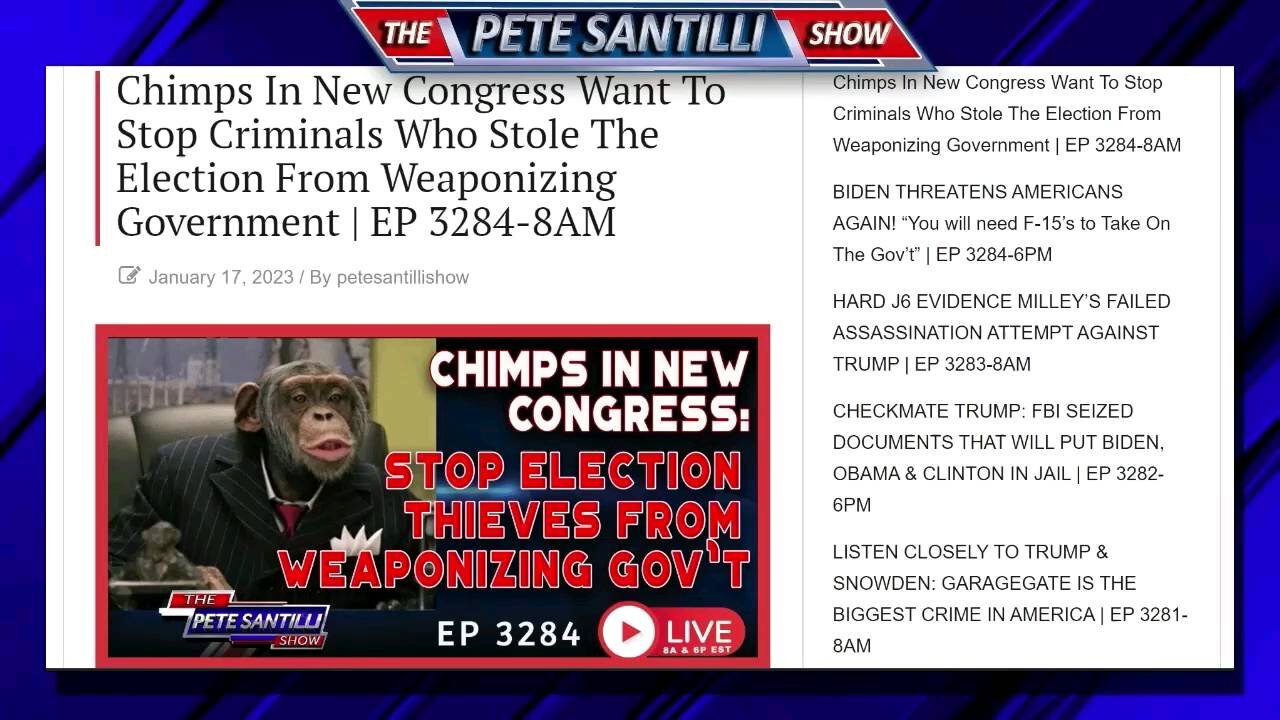 CHIMPS IN CONGRESS WANT TO STOP ELECTION THIEVES FROM WEAPONIZING GOVERNMENT