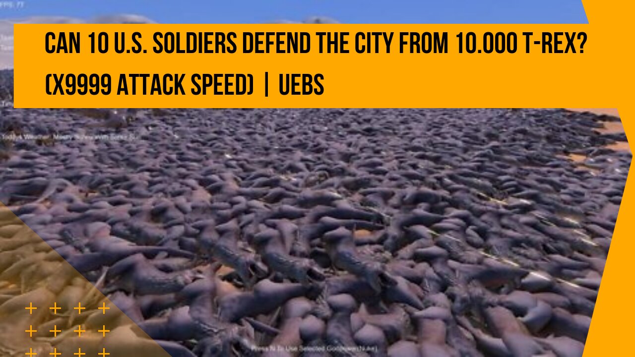 Can 10 U.S. SOLDIERS Defend the City from 10.000 T-REX? (x9999 attack speed) | UEBS