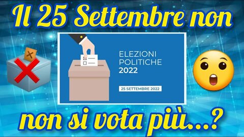 Le elezioni slitteranno al 25 Novembre? Ecco perché!