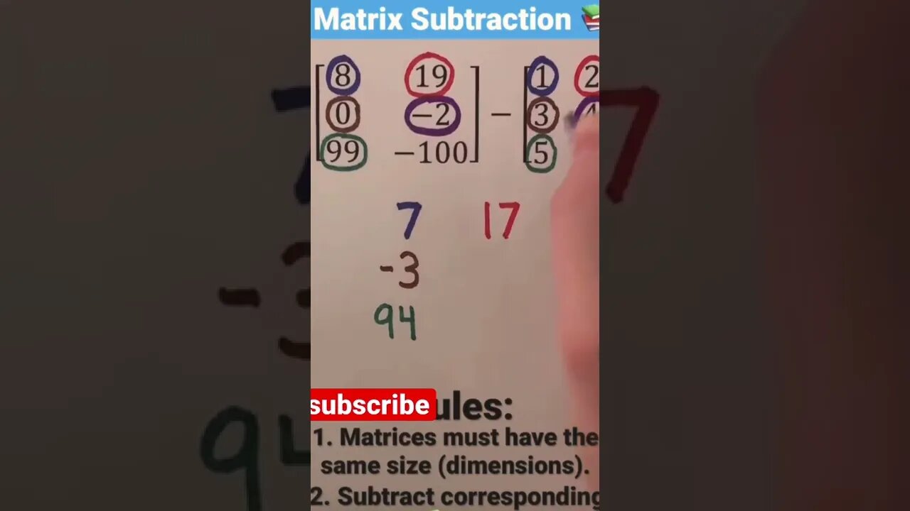 Matrix subtraction