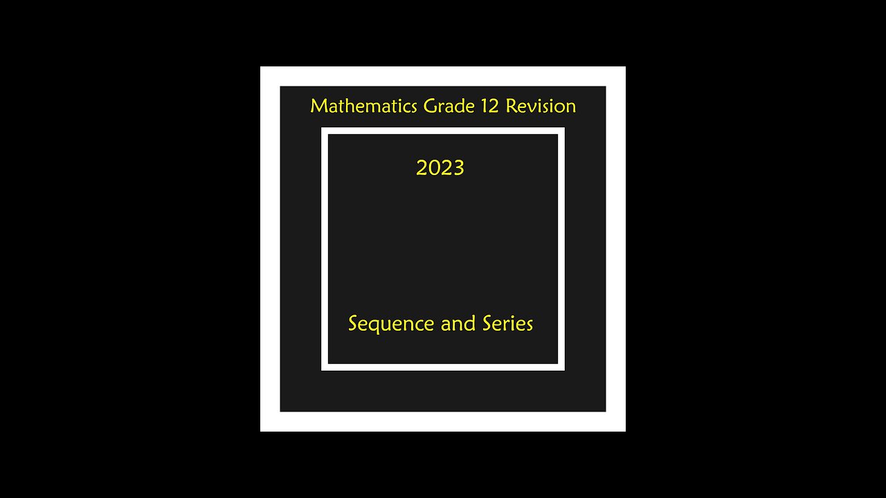 Quadratic number pattern Q1.6 Grade 12 Mathematics revision, Patterns, Sequences and Series