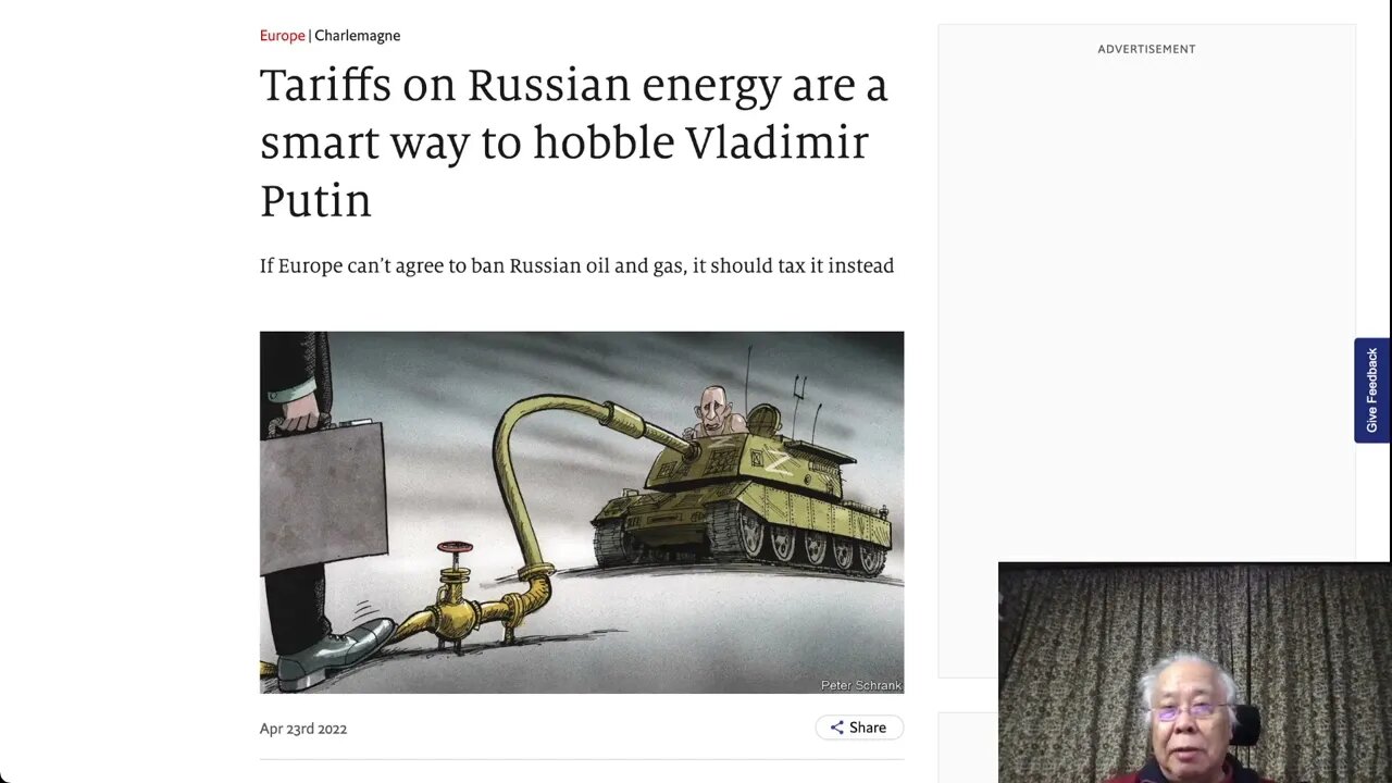 經濟學人：既然歐盟不同意制裁俄羅斯的能源，對俄羅斯的能源加關稅吧！😂 😂 😂