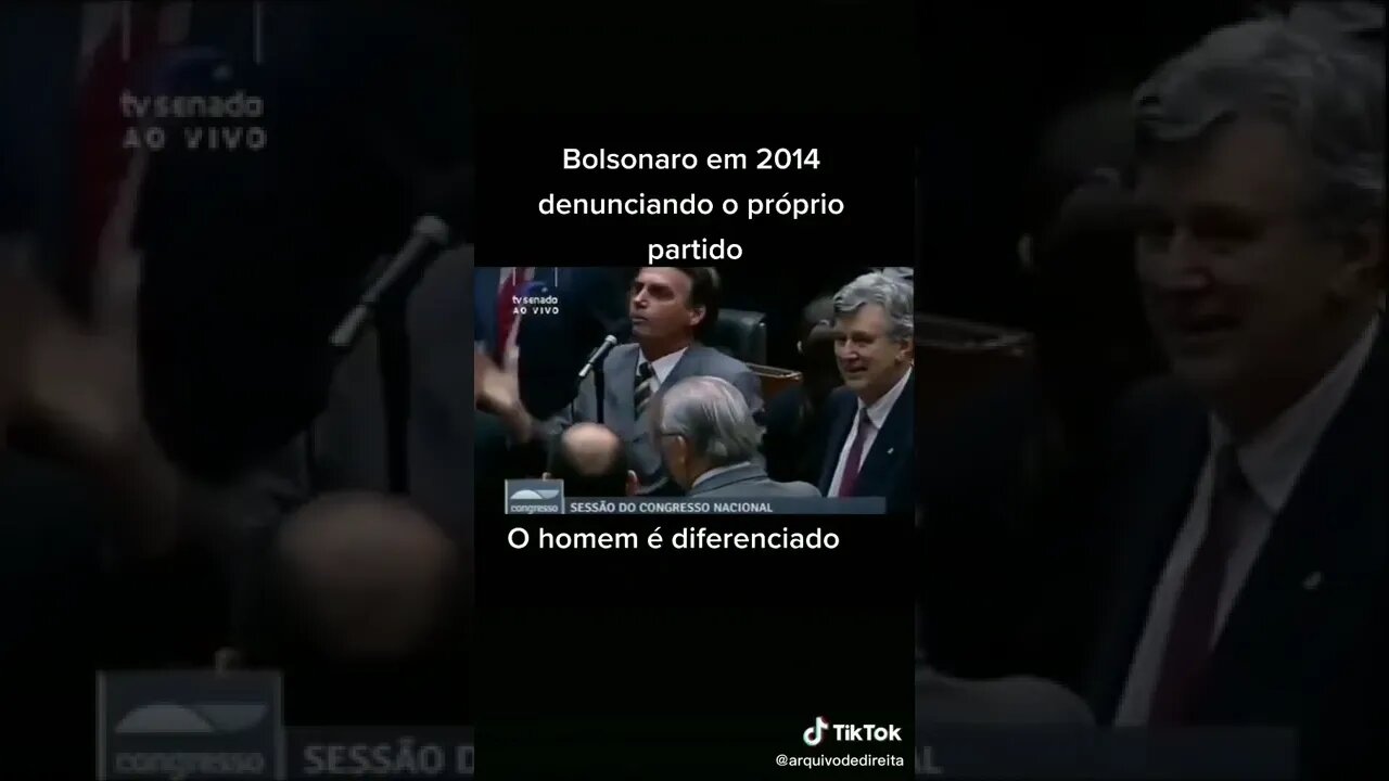 Bolsonaro em 2014 denunciando o próprio partido! O Homem é diferenciado!! #Shorts