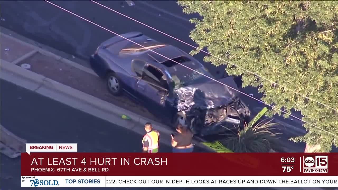 Teen girl and 3 others injured in crash near 67th Ave. and Bell Rd.