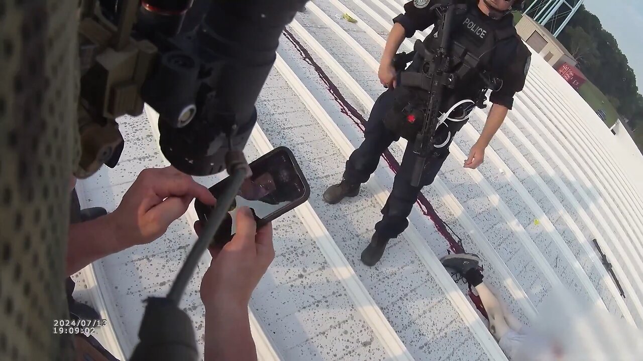 🚨BREAKING: Bodycam footage released from the rooftop after Trump shooting