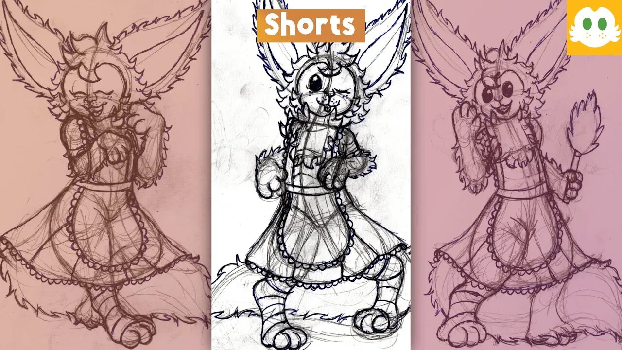 Alguns rascunhos do Romeo com um vestido de Maid para um futuro Meme...