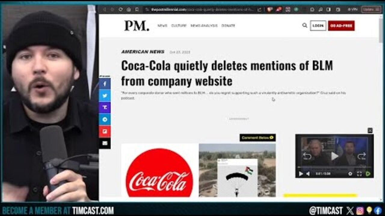 COCA COLA DELETES BLM FROM WEBSITE AFTER SUPPORTING HAMAS, GET WOKE GO BROKE IN WORST POSSIBLE WAY