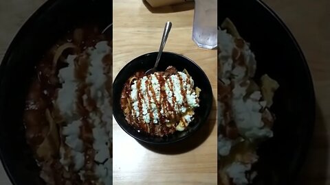 Pretty food, but they cheated me. #gangstalking Almost 1/2 bowl.