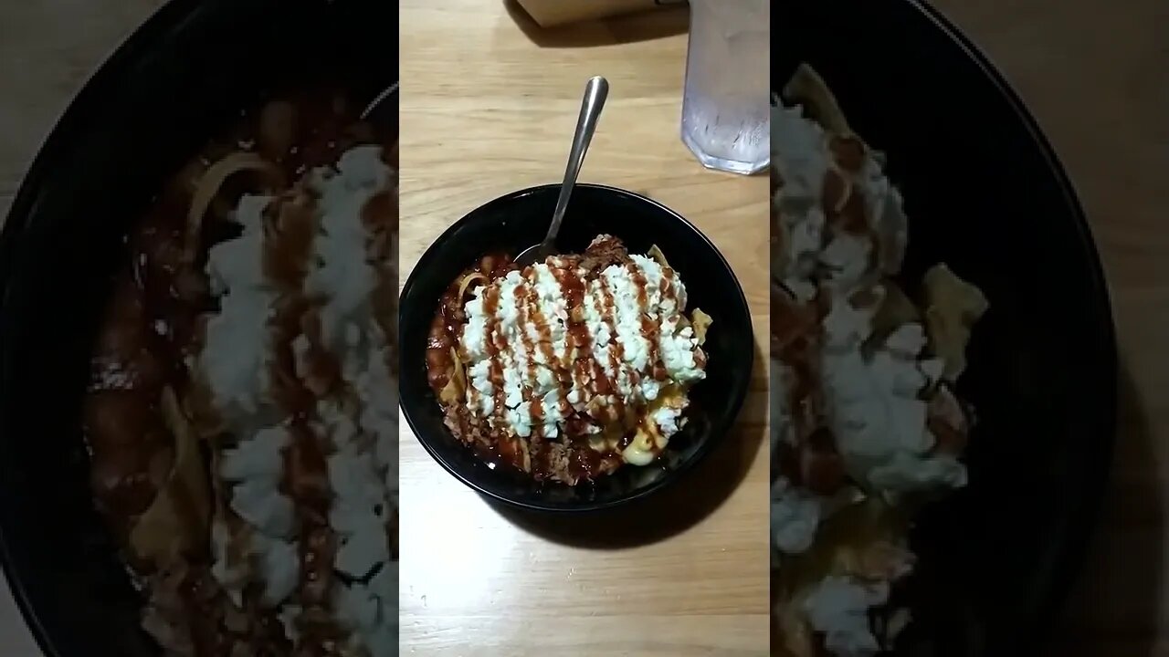 Pretty food, but they cheated me. #gangstalking Almost 1/2 bowl.