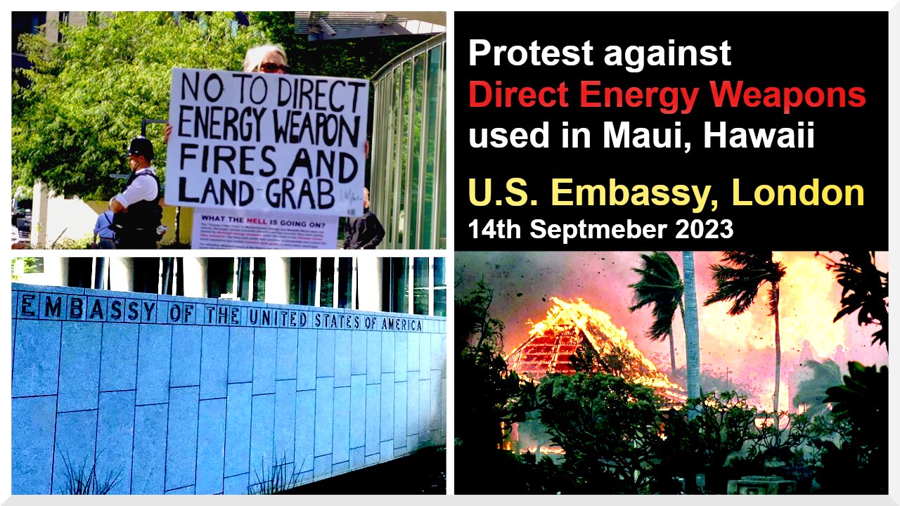 Protest against Direct Energy Weapons used in Maui, Hawaii | U.S. Embassy, London