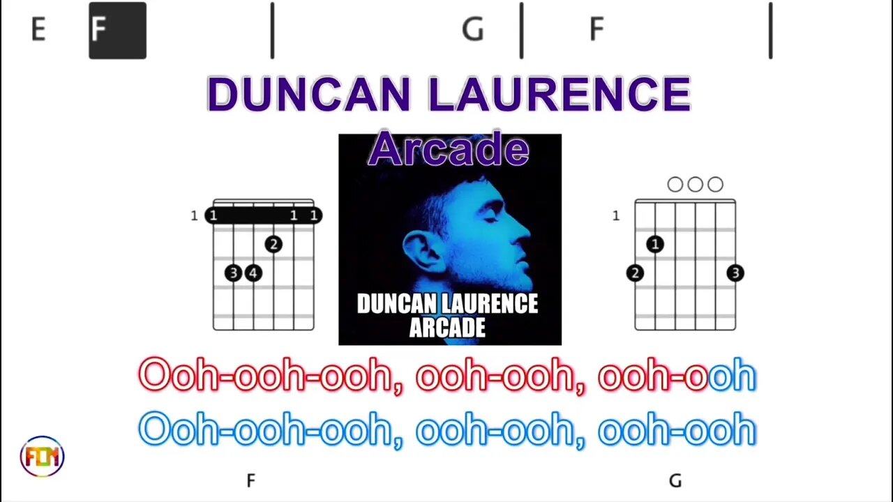 DUNCAN LAURENCE - Arcade - (Chords & Lyrics like a Karaoke) HD