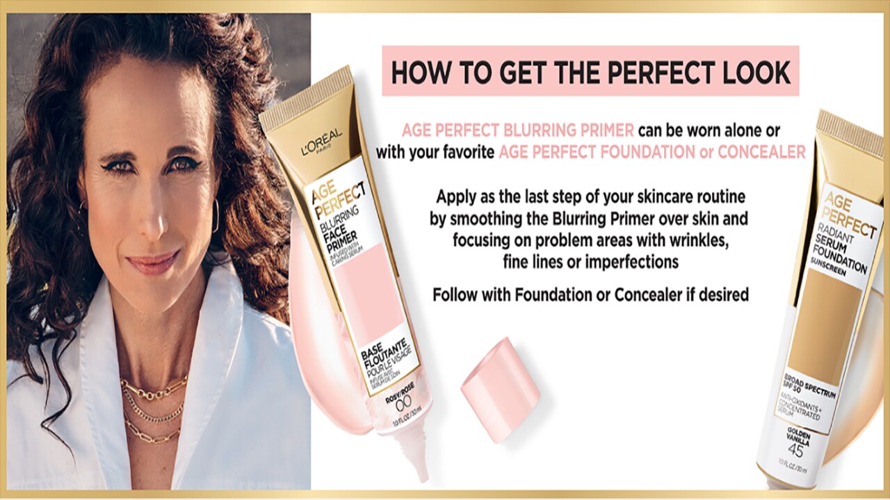 L'Oreal Paris Age Perfect Face Blurring Primer Infused with Caring Serum Smoothes Liners and Pores