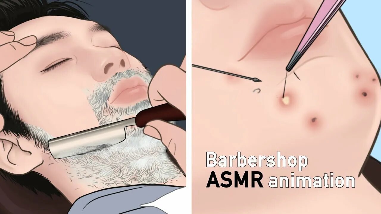 ASMR Shaving, Ingrown hair removalanimation / tingles! / Relaxing