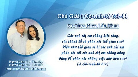 Chú Giải I Cô-rinh-tô 06:01-11 Sự Thưa Kiện Lẫn Nhau