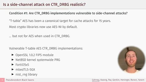 Pseudorandom Black Swans Cache Attacks on CTR DRBG