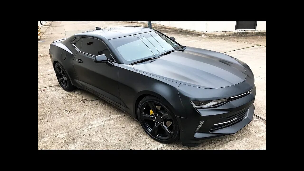 Chevy Camaro Wrapped In Satin Black !