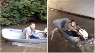 Roof rack transforms into a boat!