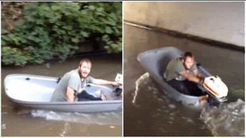 Roof rack transforms into a boat!