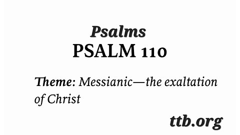 Psalm Chapter 110 (Bible Study)