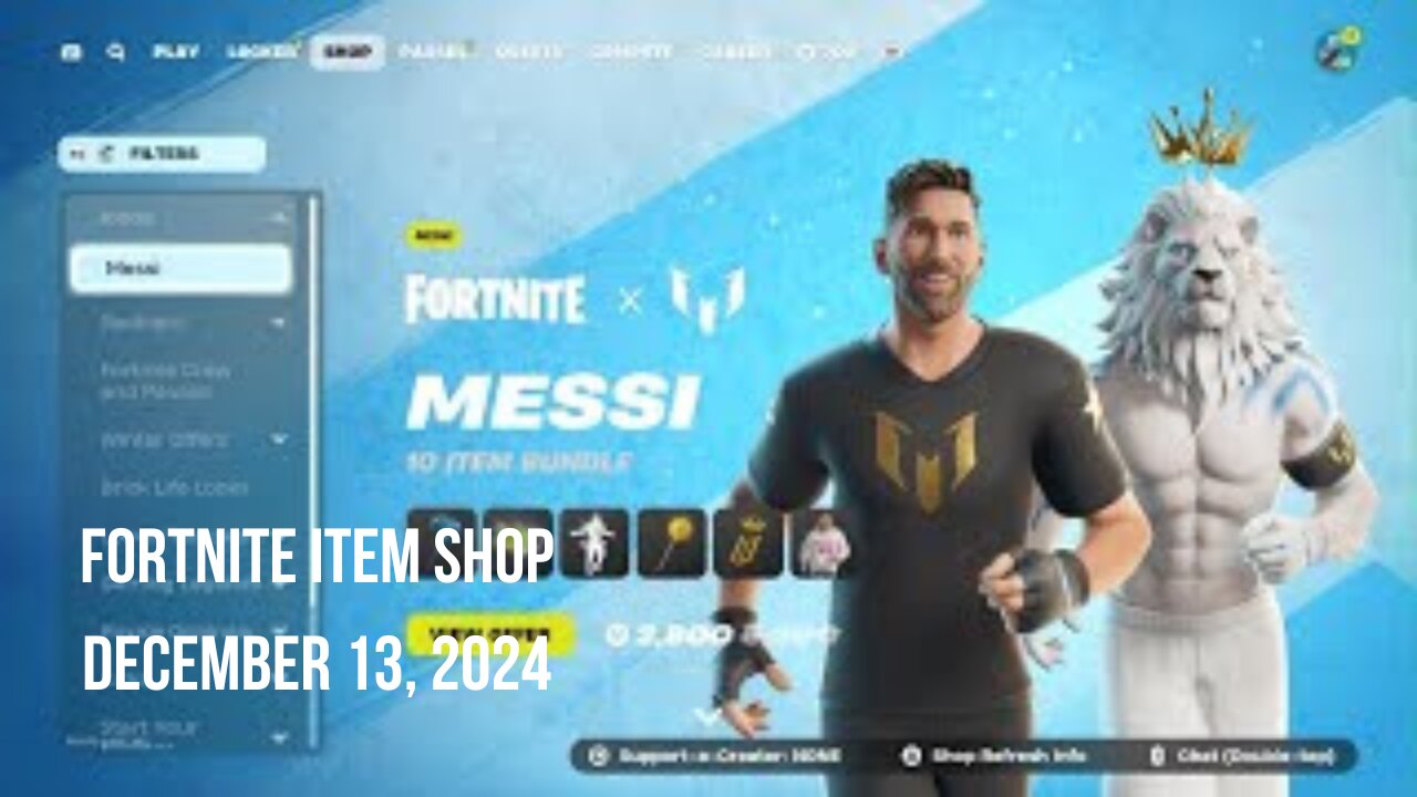 Fortnite Item Shop|December 13, 2024(*New* Messi Bundle & Bratty Emote)