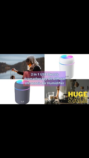 The 2 in 1 USB Electric Aromatherapy Oil Diffuser Ultrasonic Air Humidifier