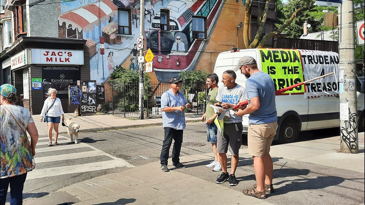 2023 06 02 Protest Trudeau and Morawiecki in Toronto Roncesvalles