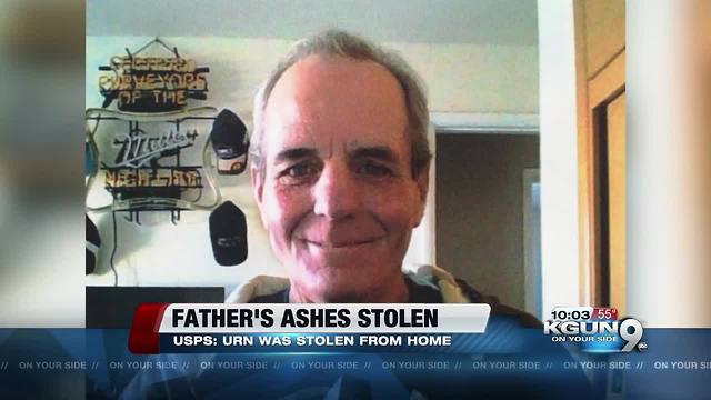 Father's ashes stolen after being delivered to daughter's home