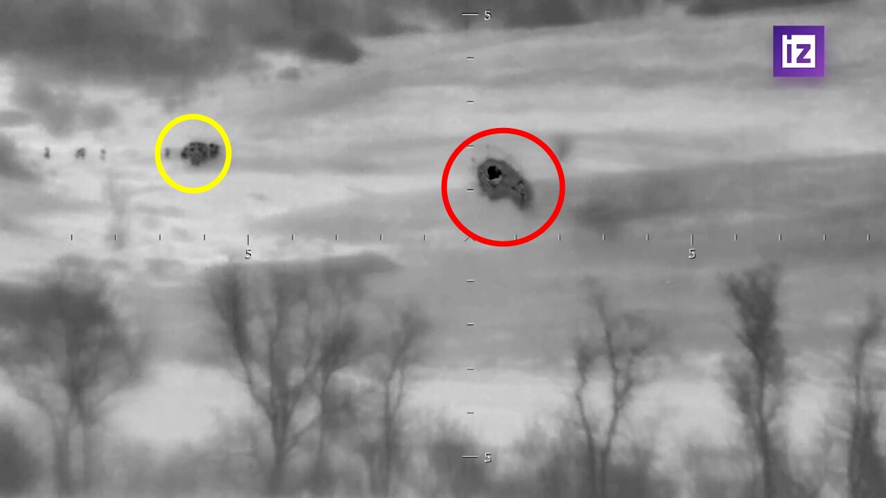 Destruction of a group of Ukrainian infantry by fire from an ATGM.